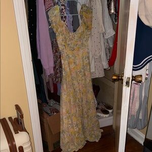 Princess Polly Yellow Slit Leg Maxi Dress